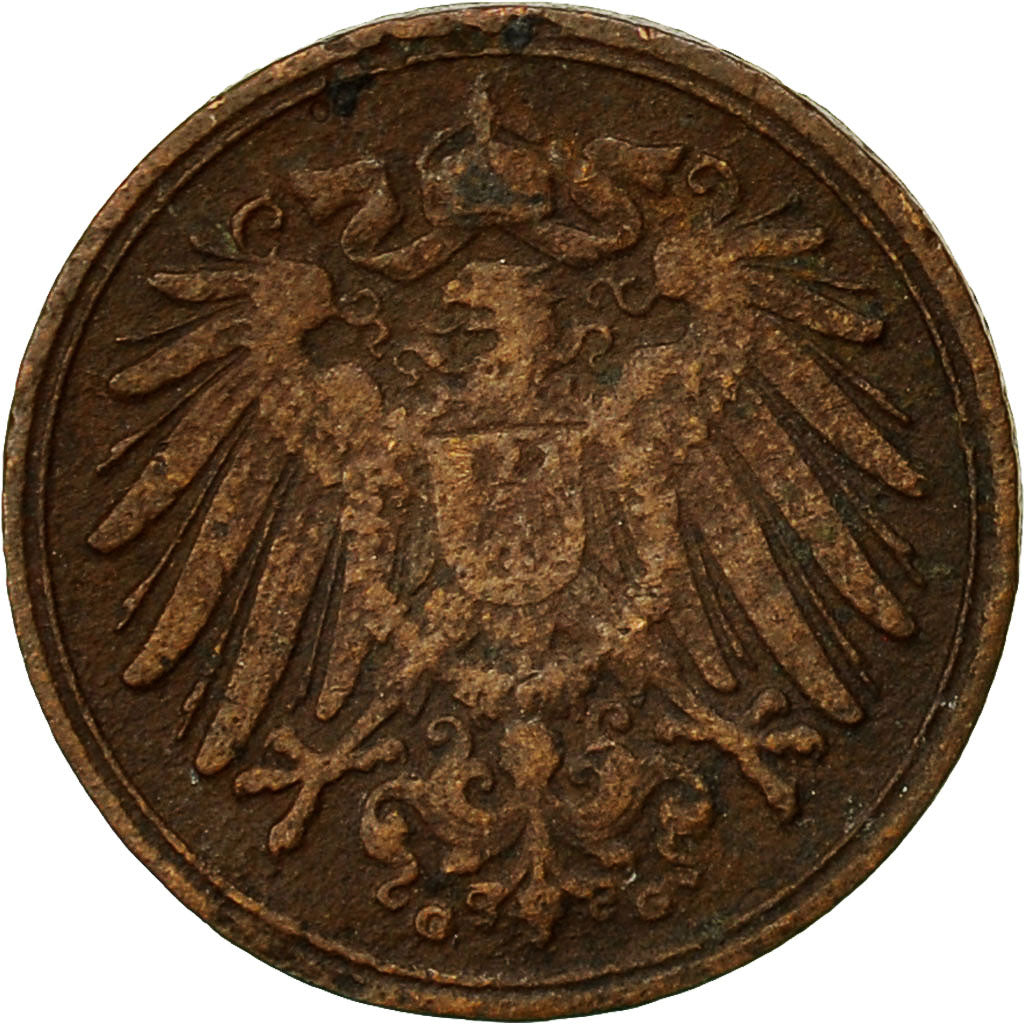 GERMANY - EMPIRE, Wilhelm II, Pfennig, 1907, Karlsruhe, VF(20-25), Copper, KM:10