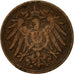 GERMANY - EMPIRE, Wilhelm II, Pfennig, 1907, Karlsruhe, VF(20-25), Copper, KM:10