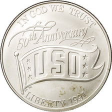 UNITED STATES, Dollar, 1991, U.S. Mint, KM #232, MS(63), Silver, 38.1, 26.81