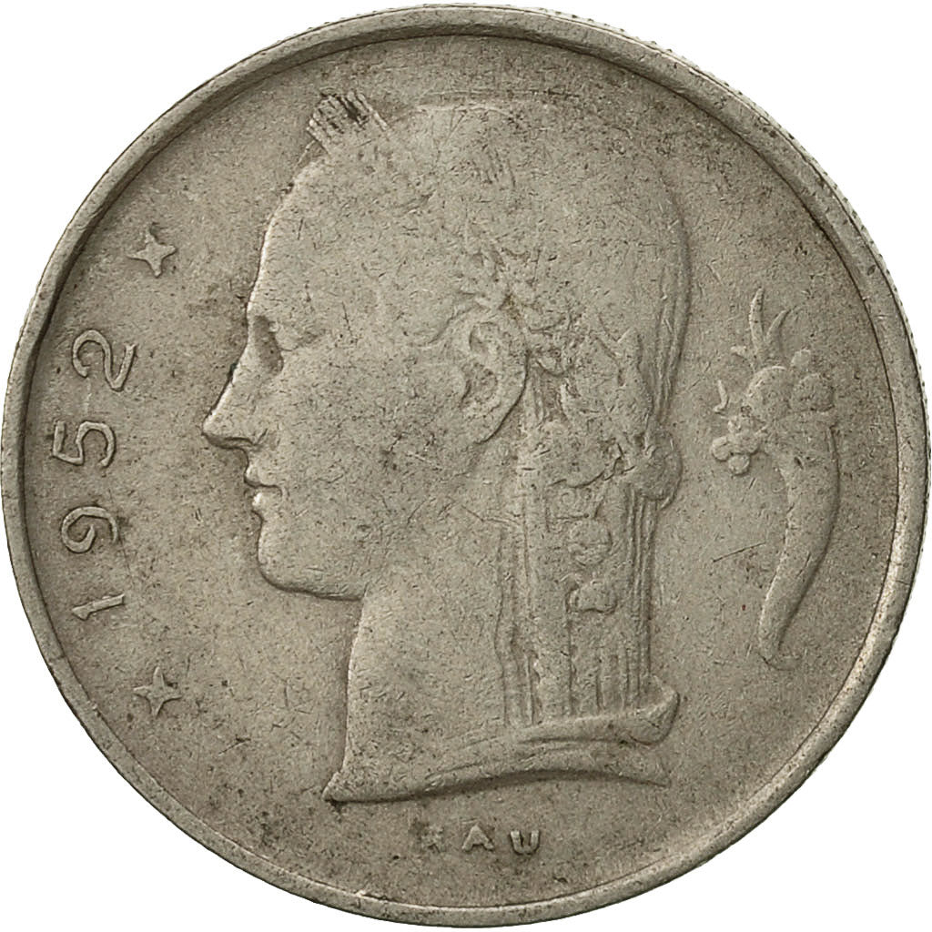 Belgium, Franc, 1952, EF(40-45), Copper-nickel, KM:142.1