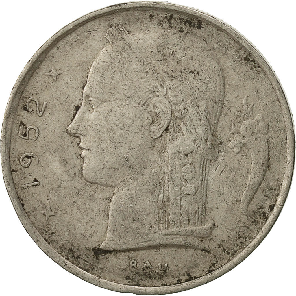 Belgien, Franc, 1952, S, Copper-nickel, KM:142.1