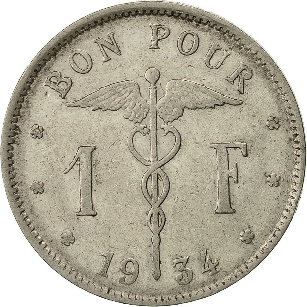 Belgien, Franc, 1934, SS, Nickel, KM:89