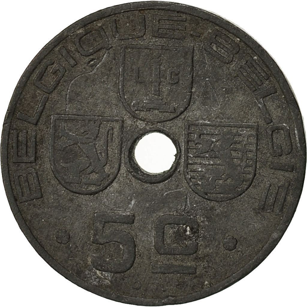 Belgium, 5 Centimes, 1941, VF(20-25), Zinc, KM:123