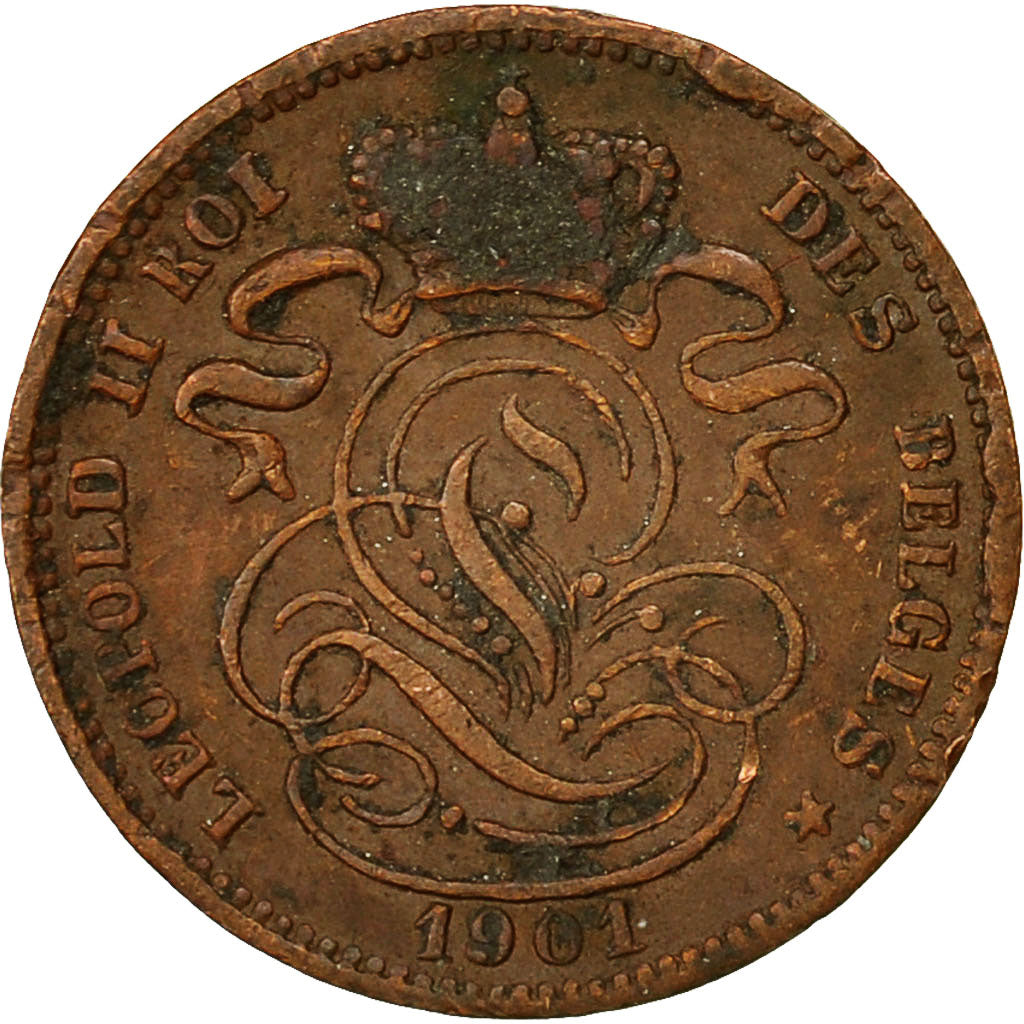 Belgio, Leopold II, Centime, 1901, MB, Rame, KM:33.1
