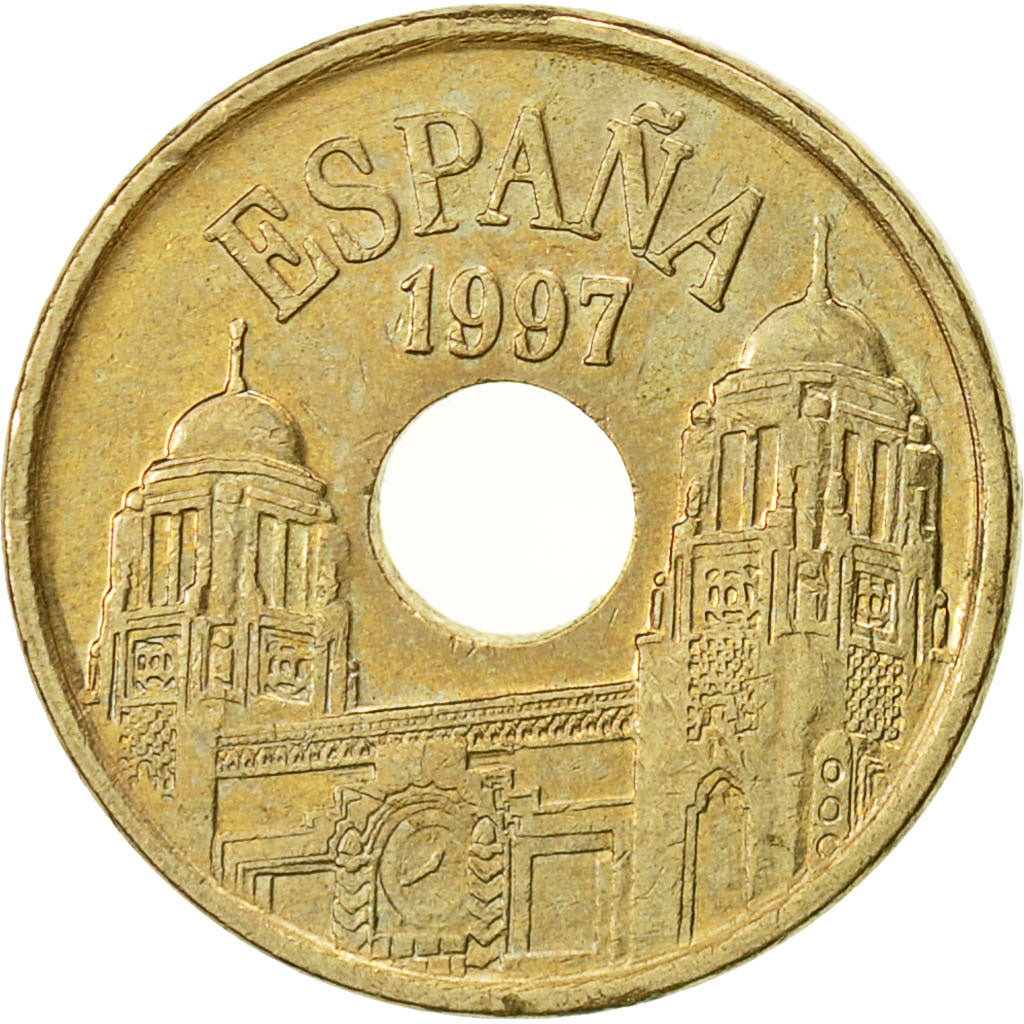 Moneta, Hiszpania, Juan Carlos I, 25 Pesetas, 1997, Madrid, AU(55-58)