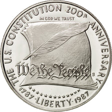 UNITED STATES, Dollar, 1987, U.S. Mint, KM #220, MS(65-70), Silver, 38.1, 26.92