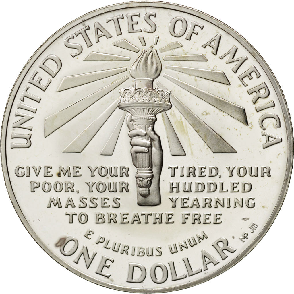 UNITED STATES, Dollar, 1986, U.S. Mint, KM #214, MS(65-70), Silver, 38.1, 26.60