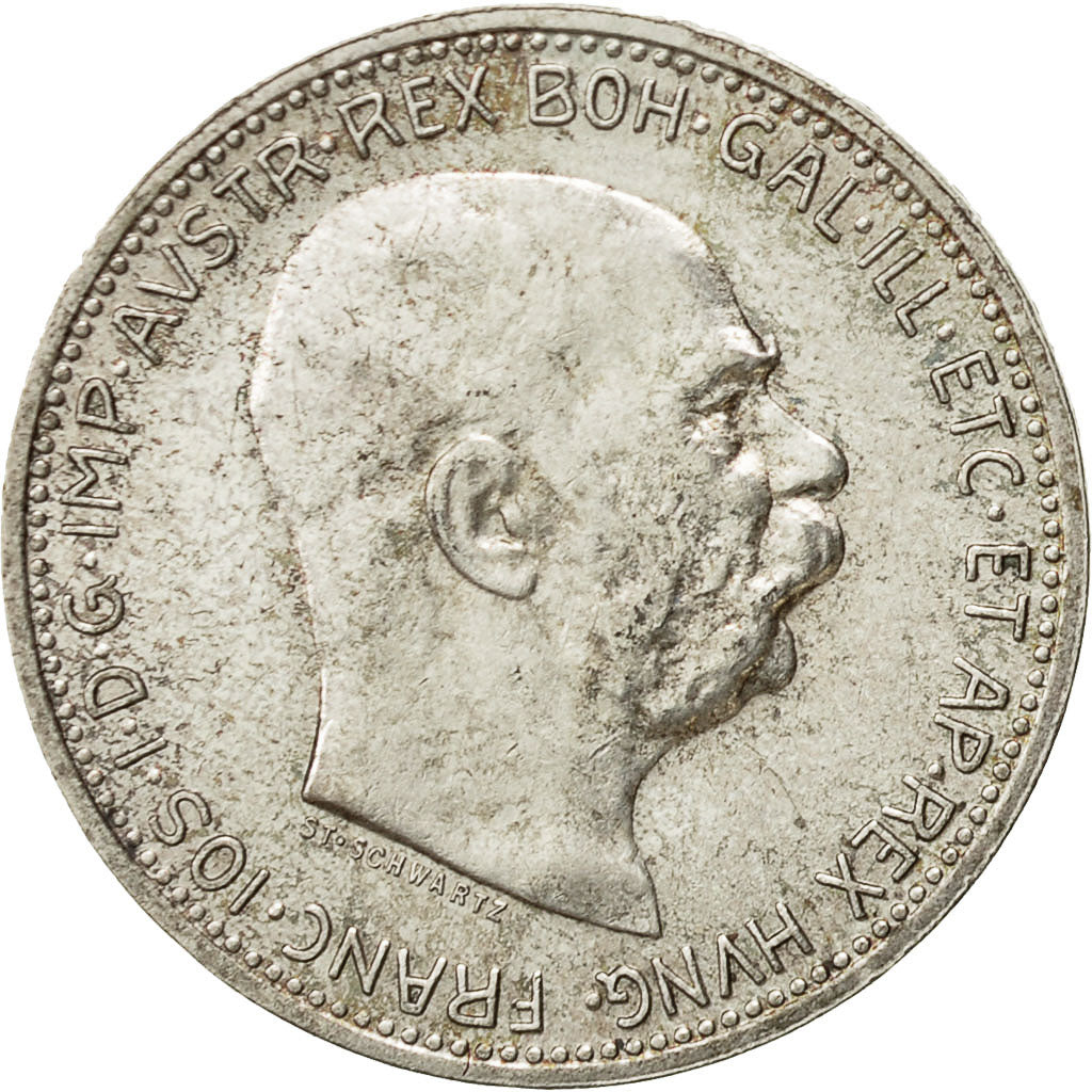 Austria, Franz Joseph I, Corona, 1915, AU(50-53), Silver, KM:2820