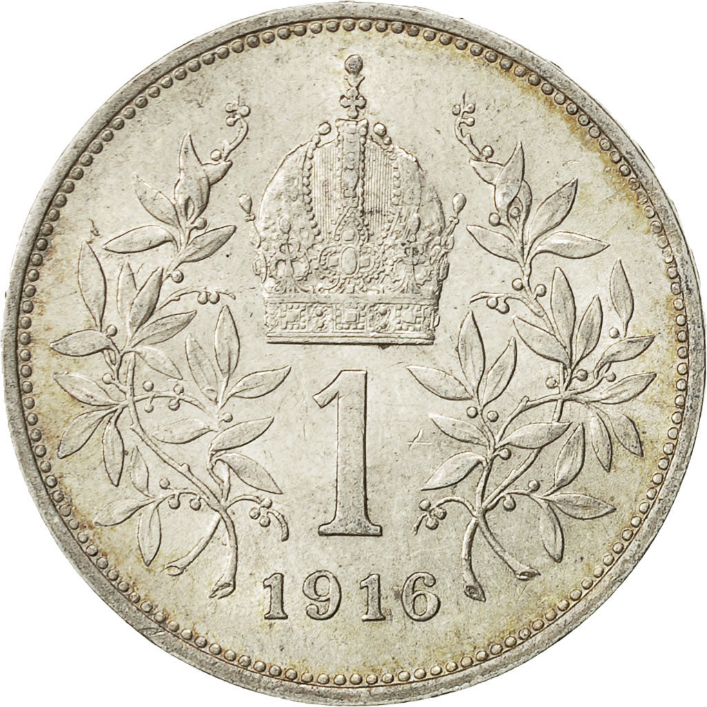 Austria, Franz Joseph I, Corona, 1916, AU(50-53), Silver, KM:2820