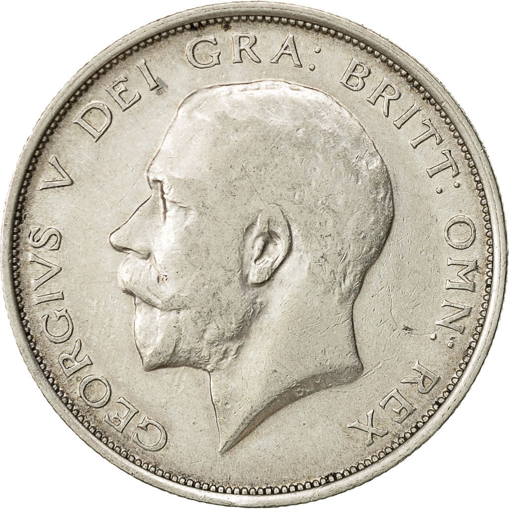 Gran Bretagna, George V, 1/2 Crown, 1915, BB, Argento, KM:818.1