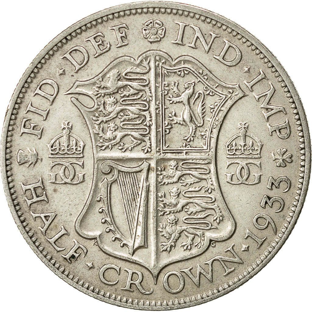 Gran Bretagna, George V, 1/2 Crown, 1933, BB, Argento, KM:835