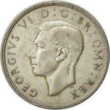 Gran Bretaña, George VI, 1/2 Crown, 1937, MBC, Plata, KM:856