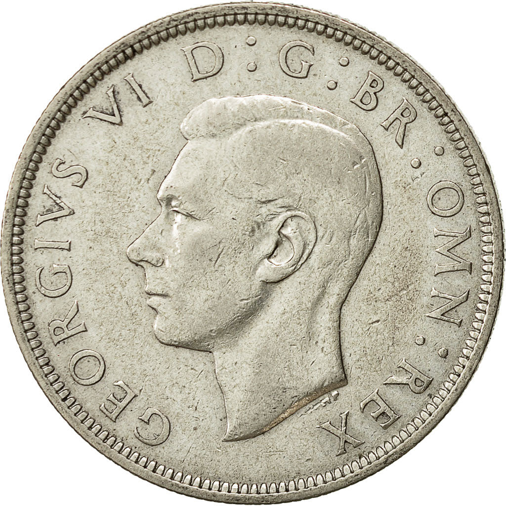 Gran Bretagna, George VI, 1/2 Crown, 1938, BB+, Argento, KM:856