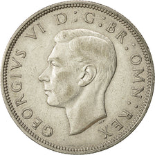 Gran Bretaña, George VI, 1/2 Crown, 1939, MBC, Plata, KM:856