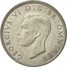 Gran Bretaña, George VI, 1/2 Crown, 1942, MBC+, Plata, KM:856
