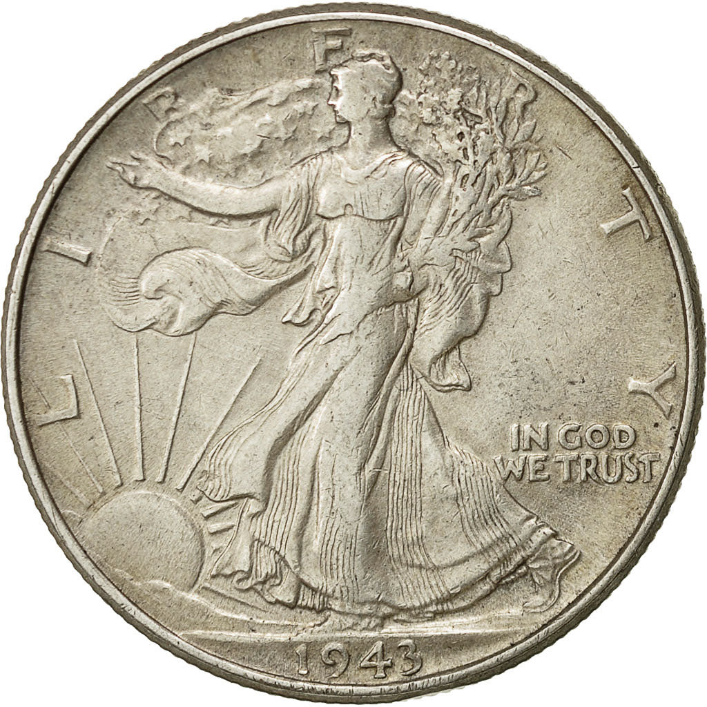 United States, Walking Liberty Half Dollar, Half Dollar, 1943, U.S. Mint