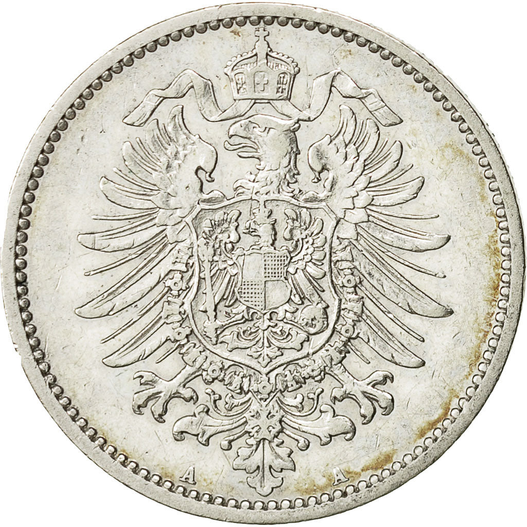 GERMANIA - IMPERO, Wilhelm I, Mark, 1886, Berlin, BB+, Argento, KM:7