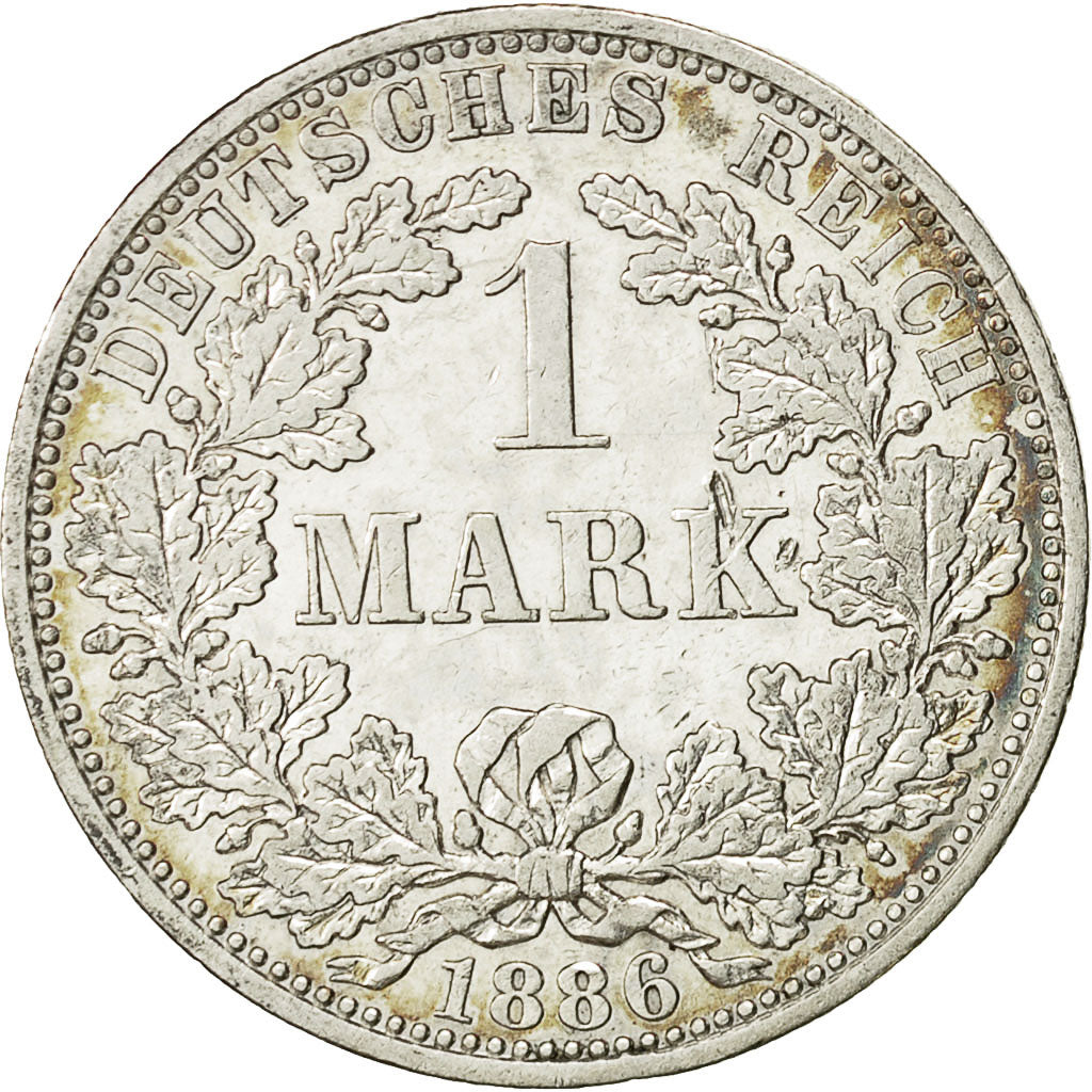 GERMANIA - IMPERO, Wilhelm I, Mark, 1886, Berlin, BB+, Argento, KM:7