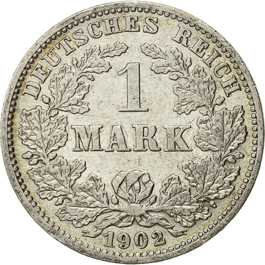 GERMANIA - IMPERO, Wilhelm II, Mark, 1902, Hambourg, BB+, Argento, KM:14