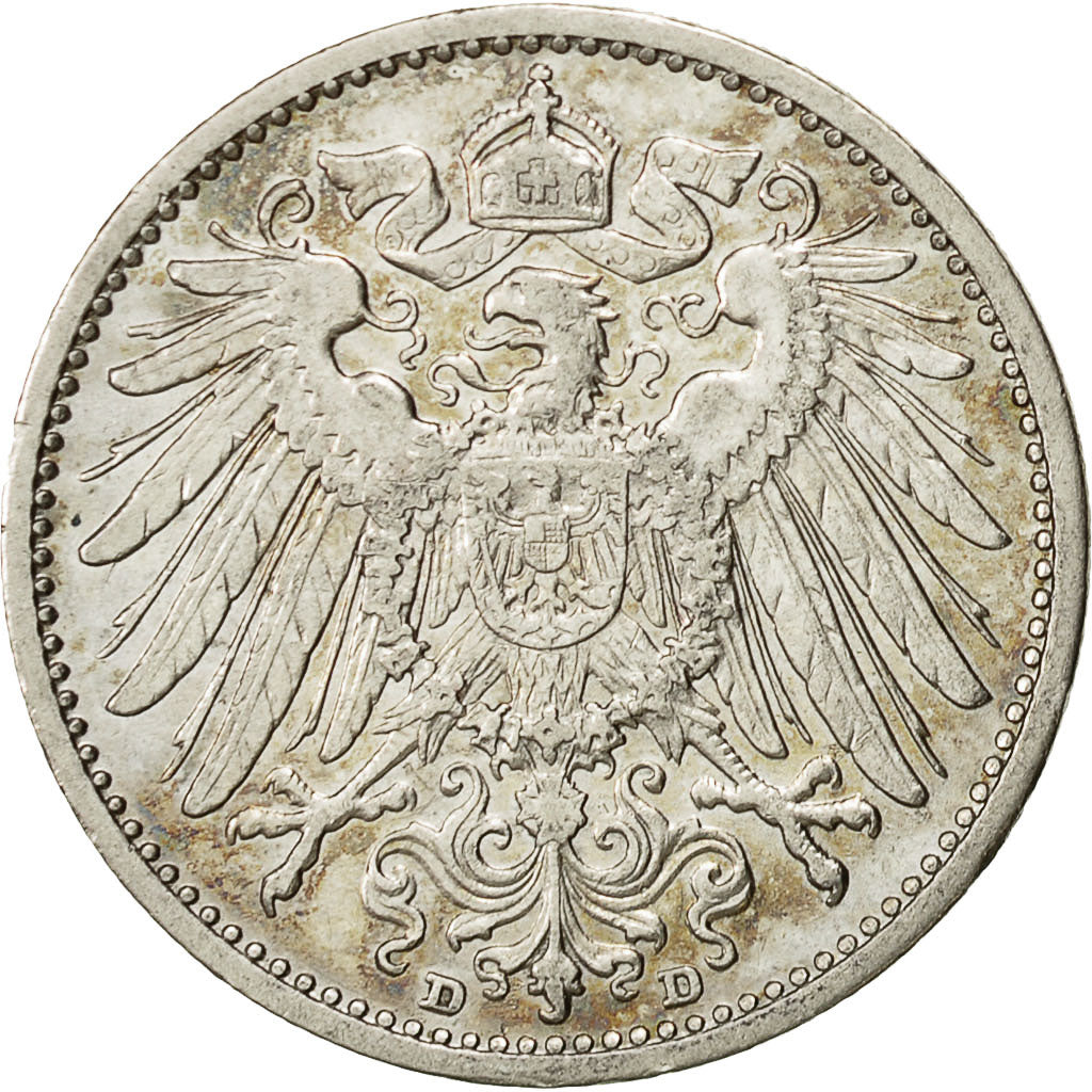 GERMANY - EMPIRE, Wilhelm II, Mark, 1904, Munich, SS+, Silber, KM:14