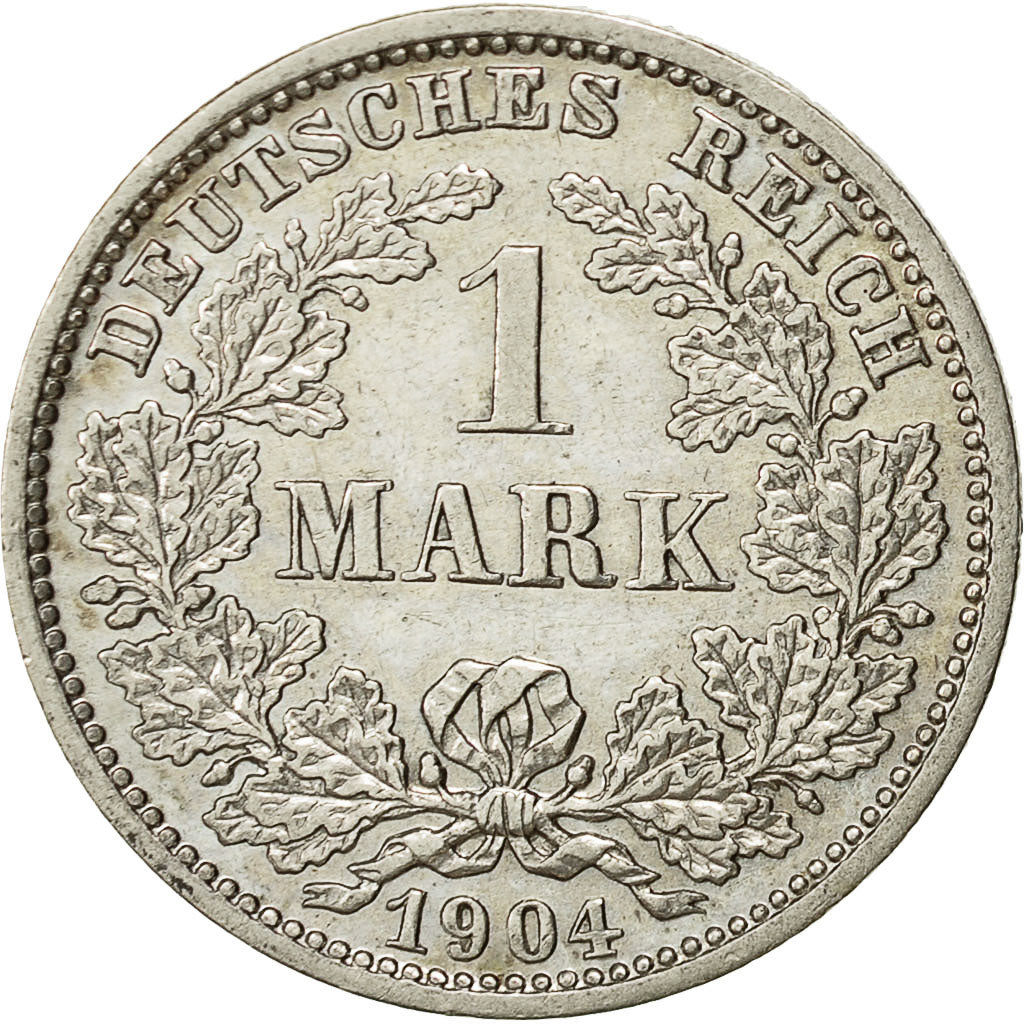 GERMANY - EMPIRE, Wilhelm II, Mark, 1904, Munich, SS+, Silber, KM:14