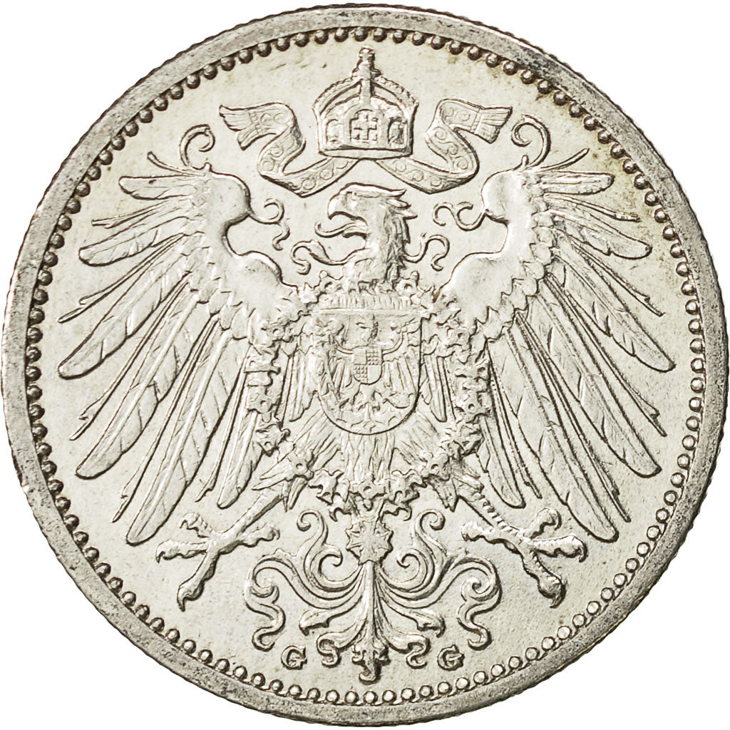 GERMANY - EMPIRE, Wilhelm II, Mark, 1905, Karlsruhe, AU(55-58), Silver, KM:14