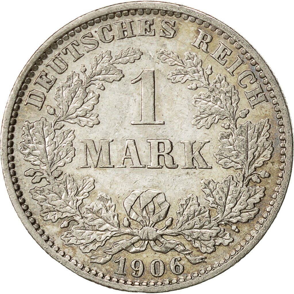 GERMANIA - IMPERO, Wilhelm II, Mark, 1906, Muldenhütten, BB+, Argento, KM:14