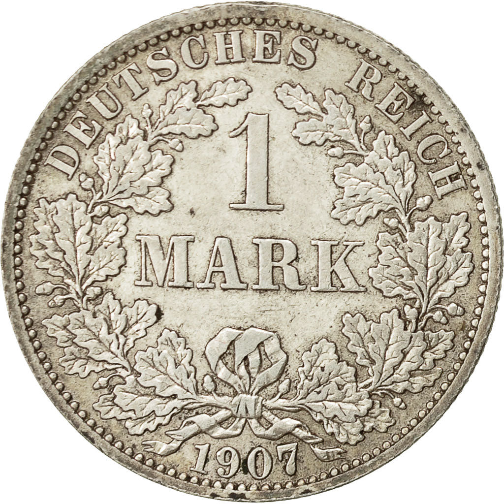 GERMANY - EMPIRE, Wilhelm II, Mark, 1907, Berlin, EF(40-45), Silver, KM:14
