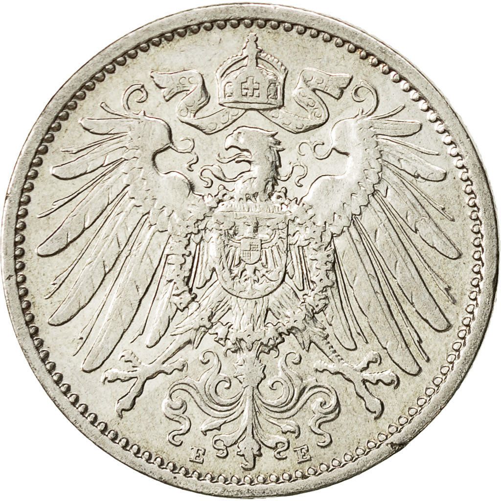 GERMANY - EMPIRE, Wilhelm II, Mark, 1908, Muldenhütten, SS+, Silber, KM:14