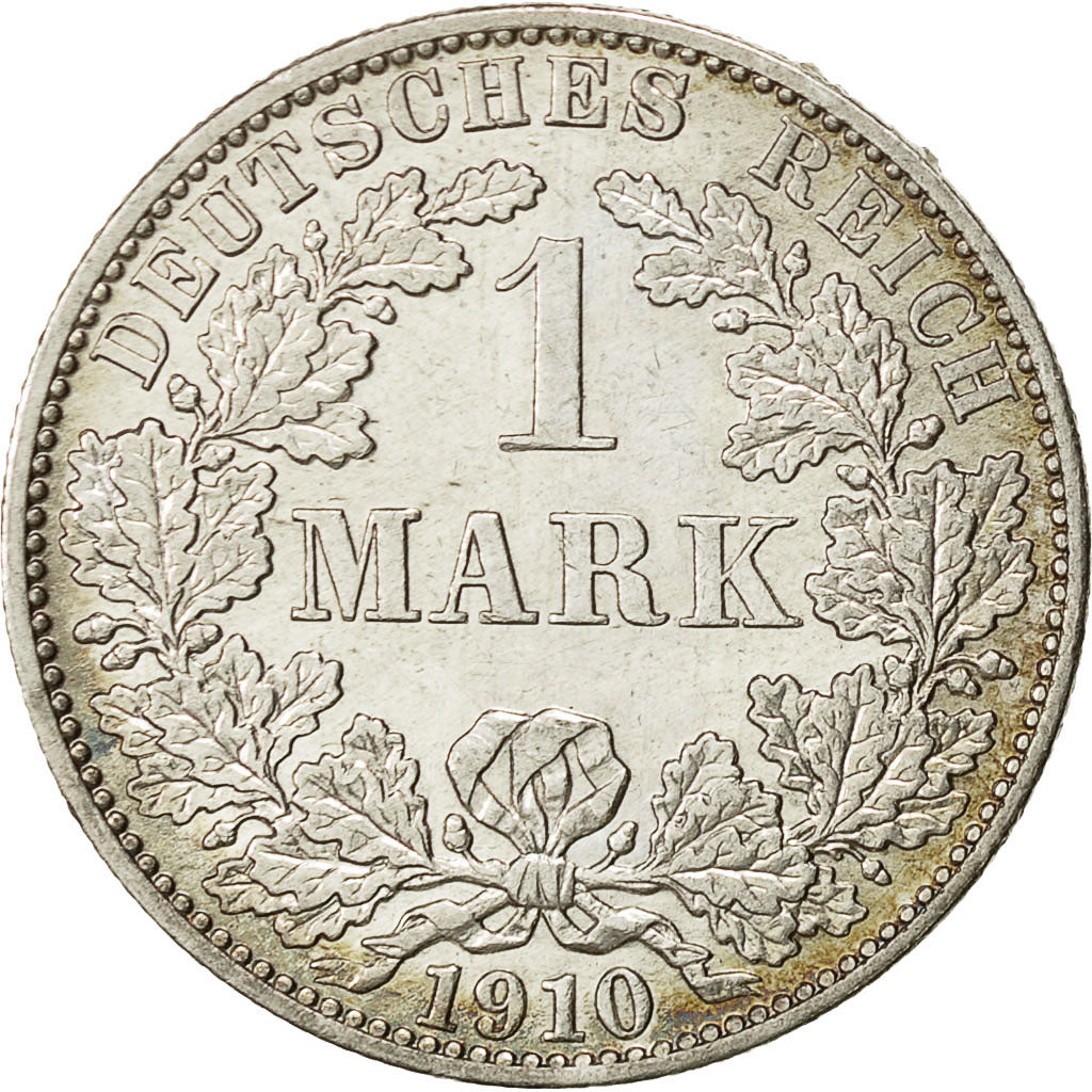 GERMANY - EMPIRE, Wilhelm II, Mark, 1910, Berlin, SS+, Silber, KM:14