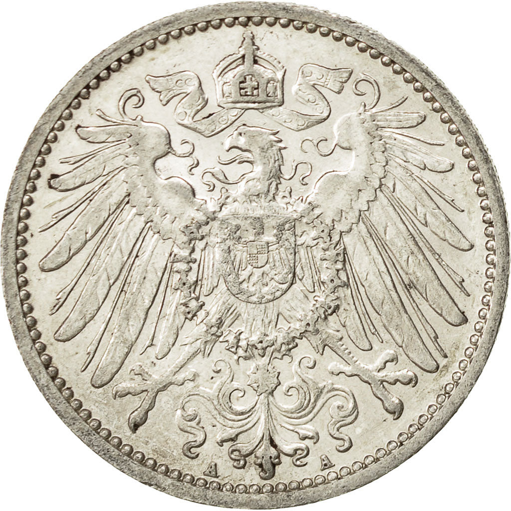 GERMANIA - IMPERO, Wilhelm II, Mark, 1914, Berlin, BB+, Argento, KM:14