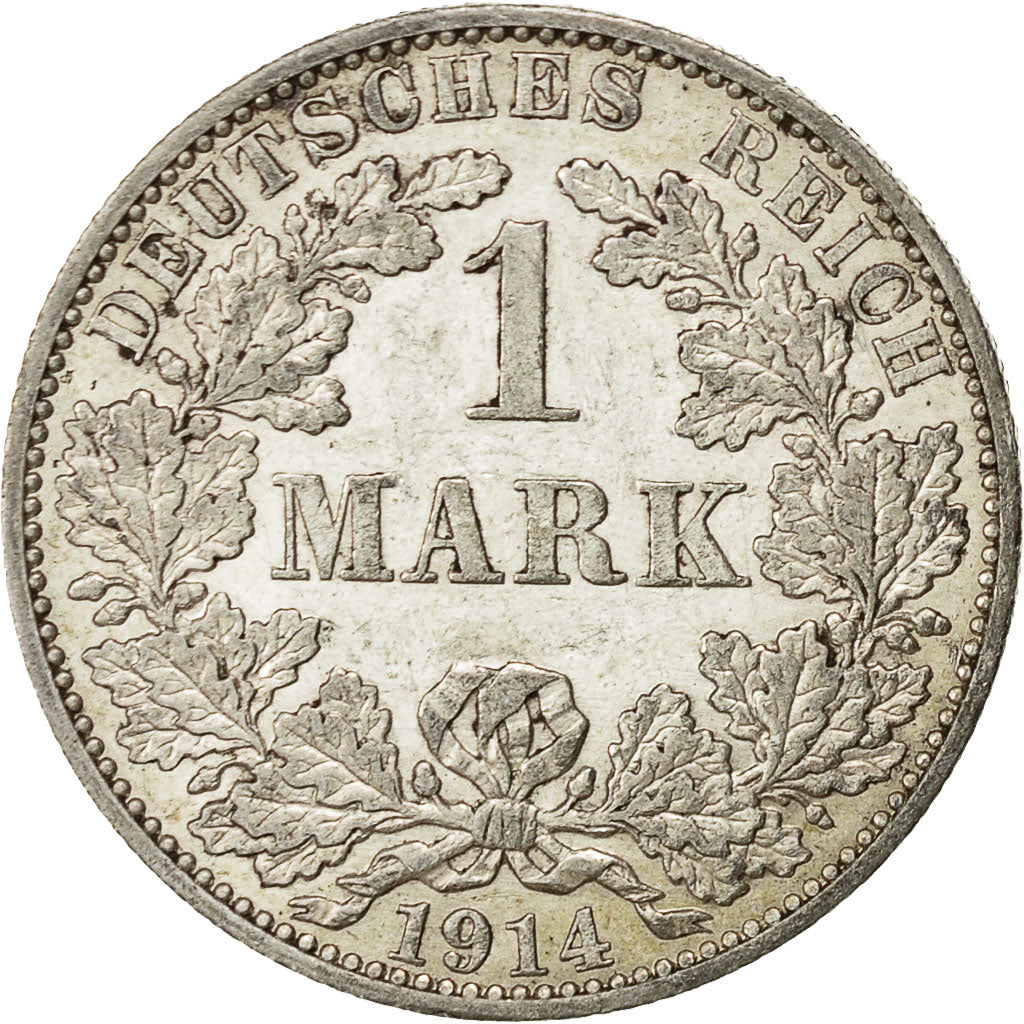 GERMANIA - IMPERO, Wilhelm II, Mark, 1914, Berlin, BB+, Argento, KM:14