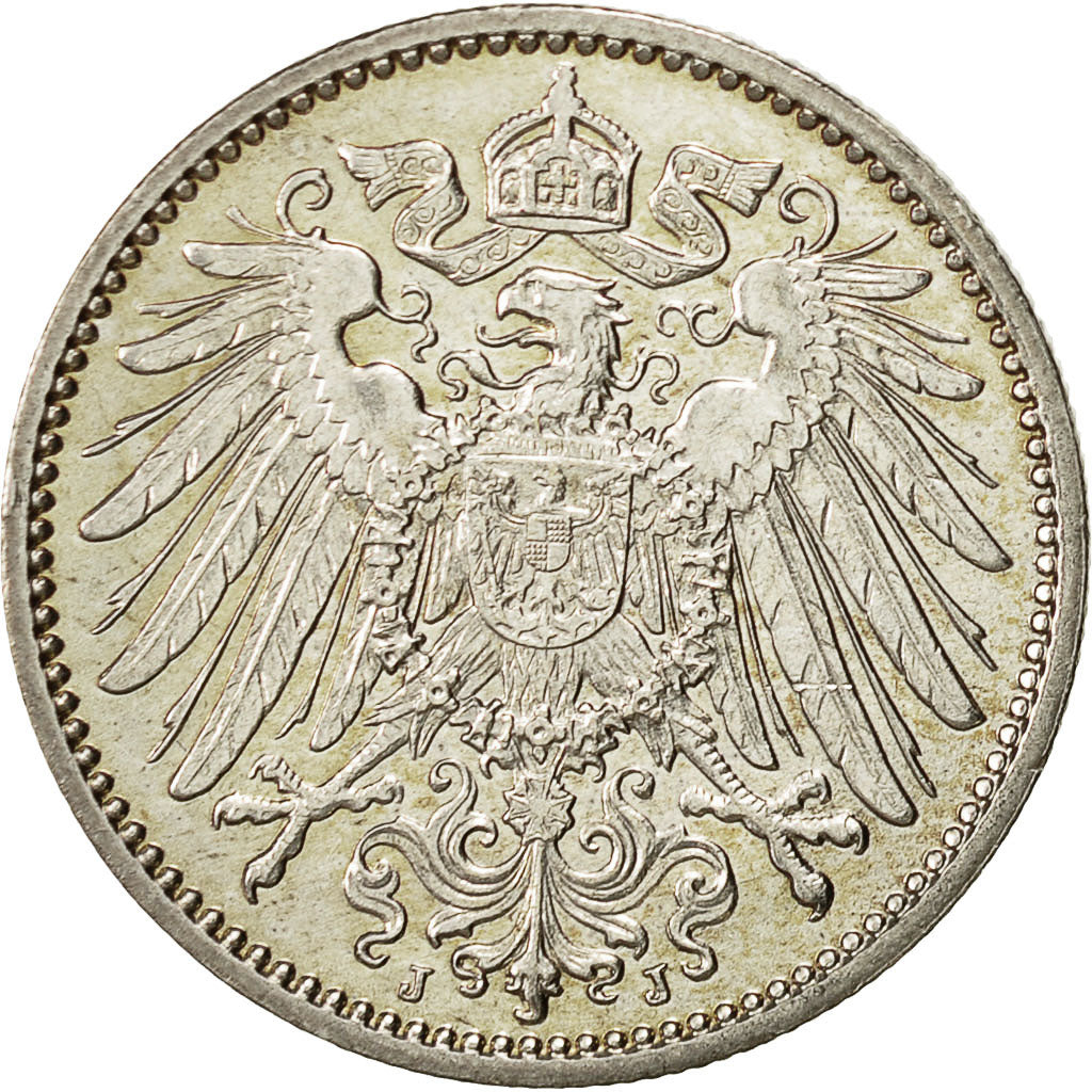 GERMANIA - IMPERO, Wilhelm II, Mark, 1914, Hambourg, SPL-, Argento, KM:14