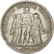 FRANCE, Hercule, 5 Francs, 1849, Paris, KM #756.1, VF(30-35), Silver, Gadoury...