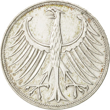 GERMANIA - REPUBBLICA FEDERALE, 5 Mark, 1956, Stuttgart, BB, Argento, KM:112.1