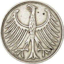 République fédérale allemande, 5 Mark, 1963, Stuttgart, TTB, Argent, KM:112.1