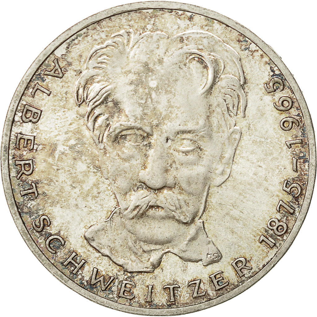 République fédérale allemande, 5 Mark, 1975, Karlsruhe, Germany, TTB, Argent
