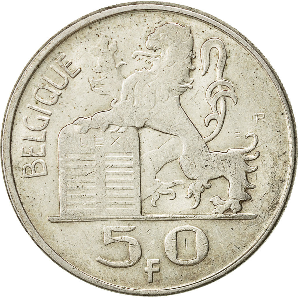 Belgium, 50 Francs, 50 Frank, 1949, EF(40-45), Silver, KM:136.1