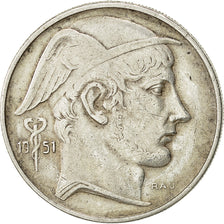 Bélgica, 20 Francs, 20 Frank, 1951, MBC, Plata, KM:141.1