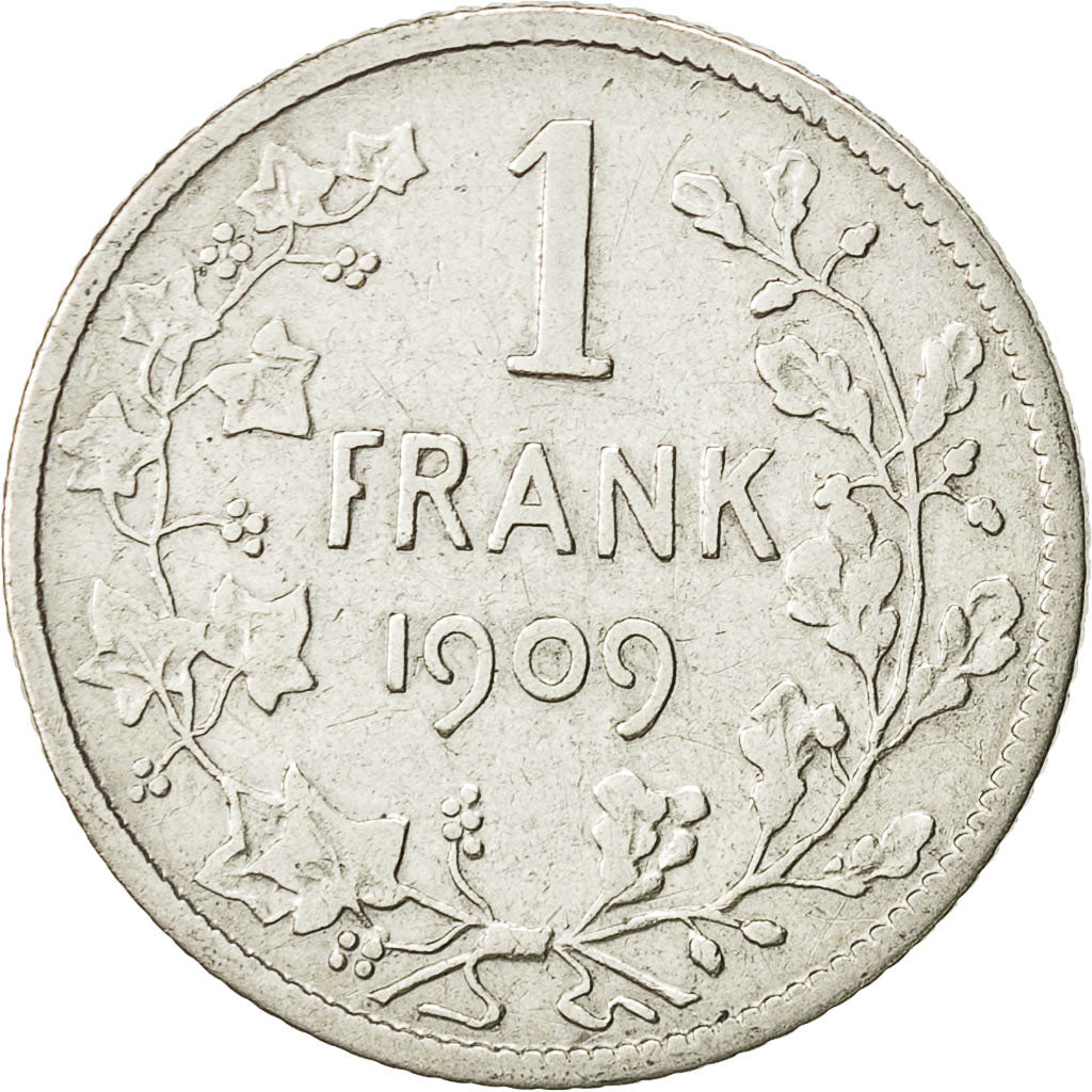 Belgium, Franc, 1909, VF(20-25), Silver, KM:57.1