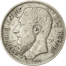Belgien, Leopold II, 2 Francs, 2 Frank, 1867, S+, Silber, KM:30.1