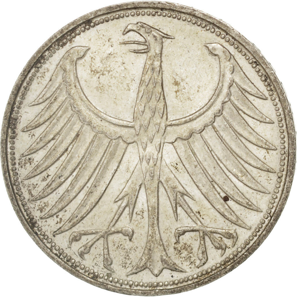Moneta, GERMANIA - REPUBBLICA FEDERALE, 5 Mark, 1964, Hambourg, SPL-, Argento