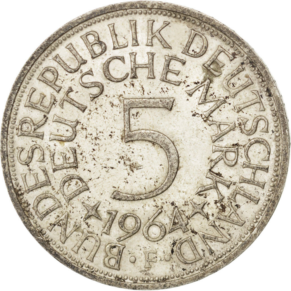 Moneta, GERMANIA - REPUBBLICA FEDERALE, 5 Mark, 1964, Hambourg, SPL-, Argento