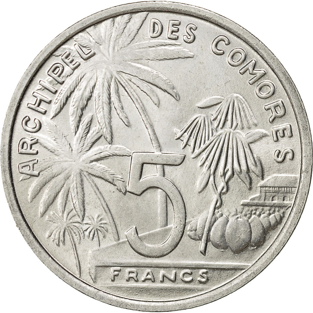 Comore, 5 Francs, 1964, Paris, SPL-, Alluminio, KM:6