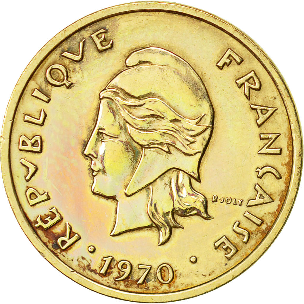 Nuove Ebridi, 2 Francs, 1970, Paris, BB, Nichel-ottone, KM:5.1