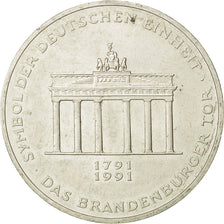 GERMANIA - REPUBBLICA FEDERALE, 10 Mark, 1991, Berlin, Germany, BB+, Argento