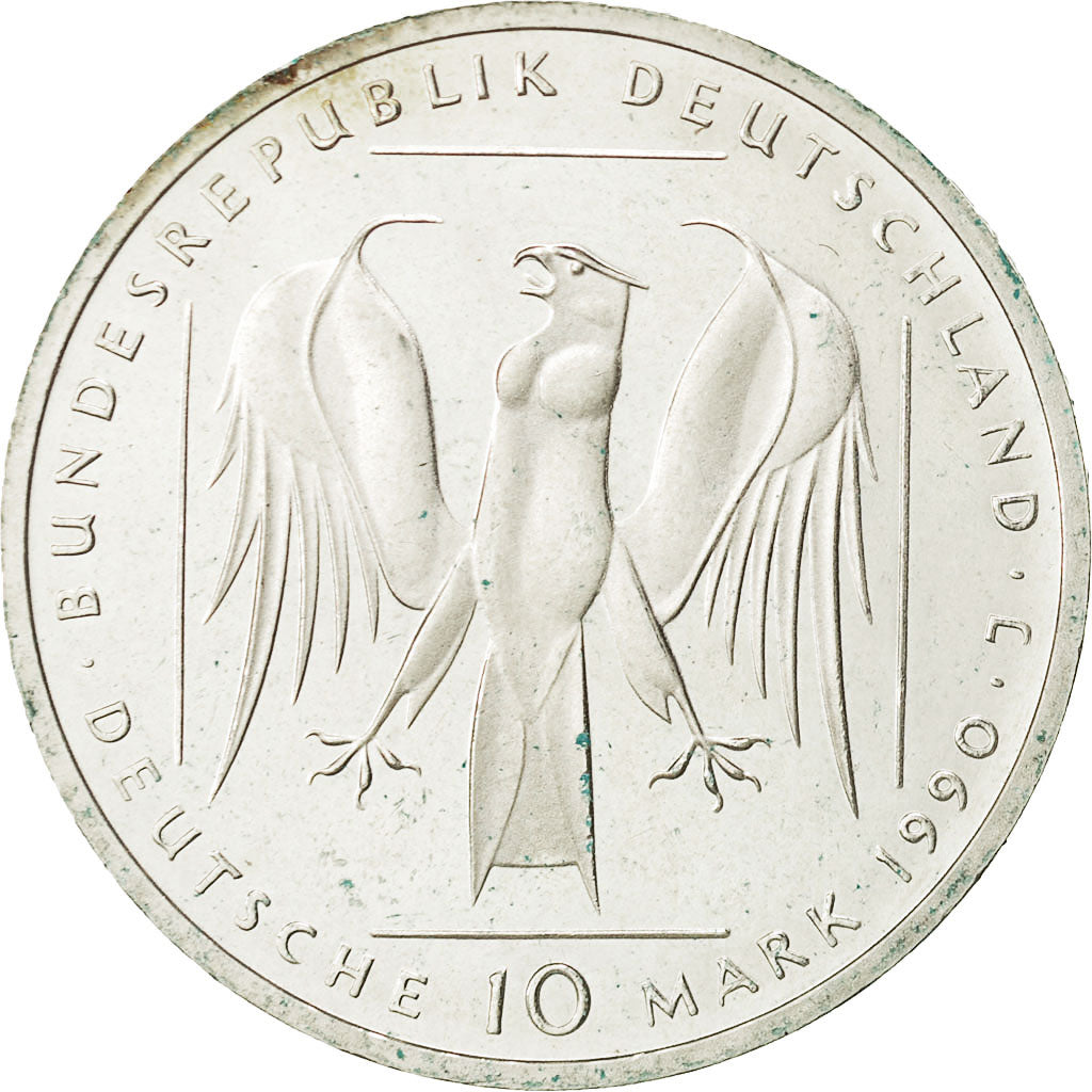 Bundesrepublik Deutschland, 10 Mark, 1990, Hamburg, Germany, VZ+, Silber, KM:176