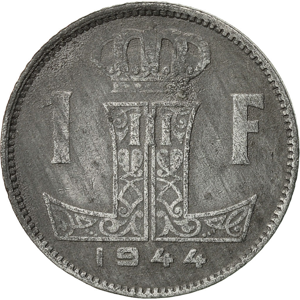 Belgio, Franc, 1944, BB, Zinco, KM:128