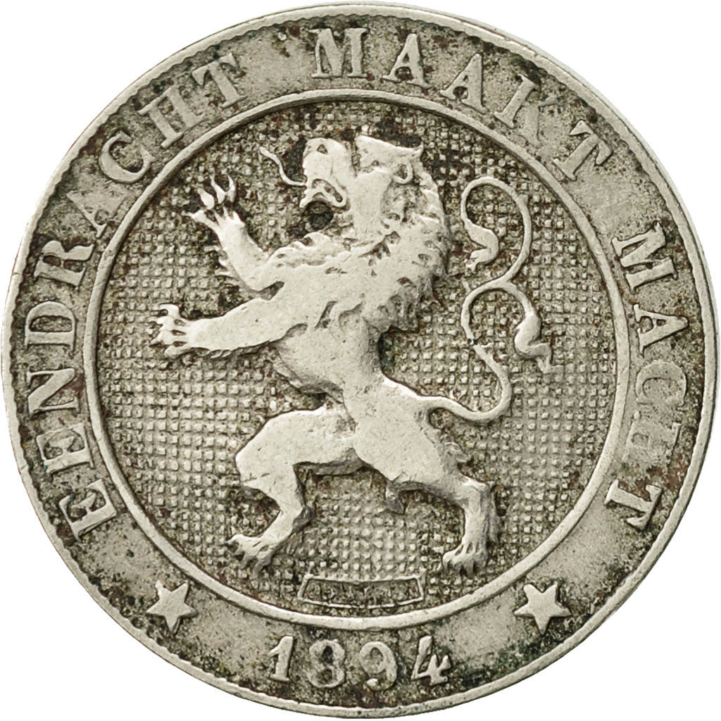 Belgio, Leopold II, 5 Centimes, 1894, MB, Rame-nichel, KM:41