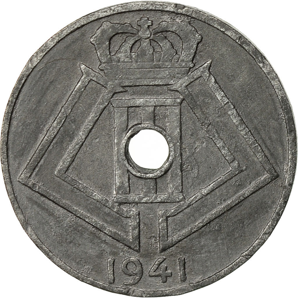 Bélgica, 5 Centimes, 1941, MBC, Cinc, KM:123